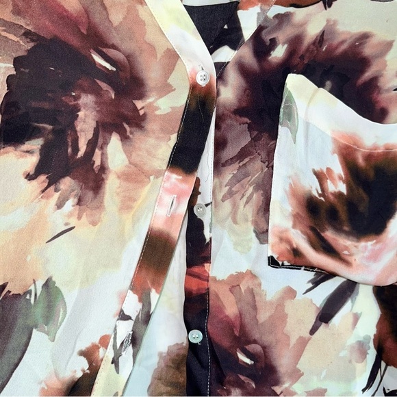 Haute Hippie Silk Floral High Low Button Up - Picture 2 of 6